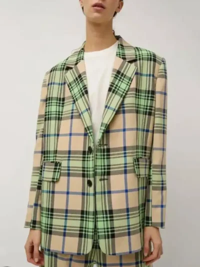 Wear Whatever the F You Want Stacy London Green Plaid Blazer