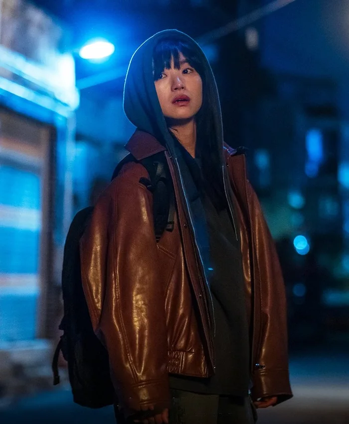 Won Jin-ah The Defects Brown Leather Jacket Won Jin-ah The Defects Brown Leather Jacket