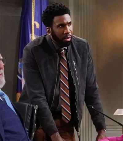 Wyatt Night Court S02 Suede Bomber Jacket