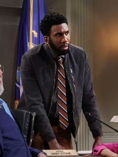 Wyatt Night Court S02 Suede Bomber Jacket
