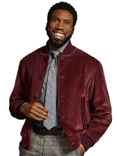 Wyatt Night Court S03 Maroon Bomber Jacket