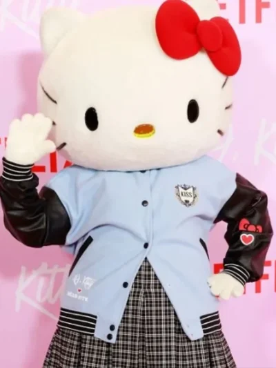 XO Kitty Blue and Black Varsity Bomber Jacket