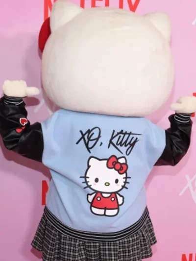 XO Kitty Blue and Black Varsity Bomber Jacket