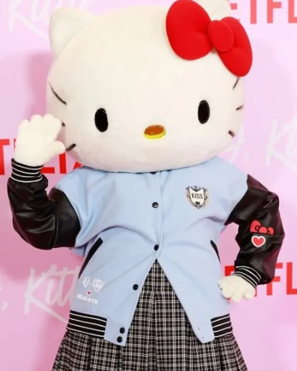 XO Kitty Blue and Black Varsity Bomber Jacket XO Kitty Blue and Black Varsity Bomber Jacket