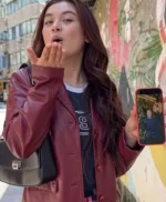 XO Kitty S02 Anna Cathcart Leather Blazer