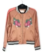 Zoey’s Extraordinary Playlist Pink Satin Bomber Jacket