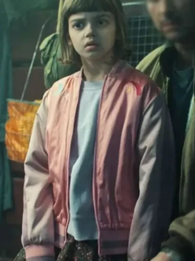 The Signal 2024 Charlie Pink And White Bomber Jacket